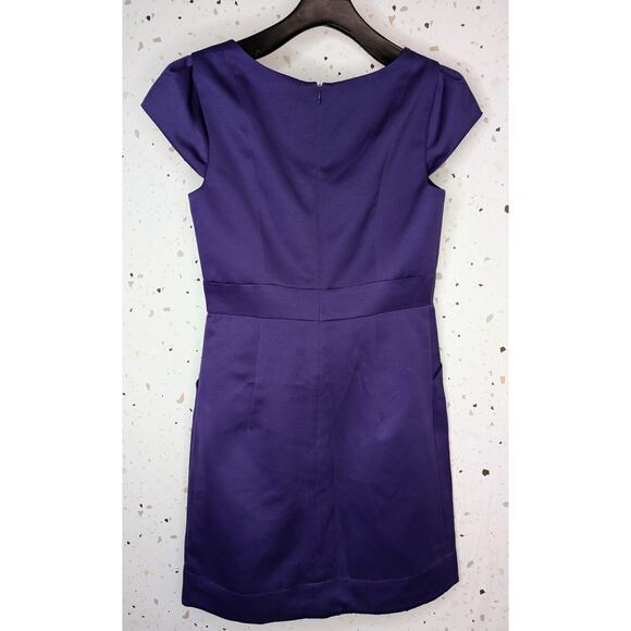Shoshanna Royal Purple Sheath Dress Square Neck Pockets Size 8 EUC - Picture 5 of 7